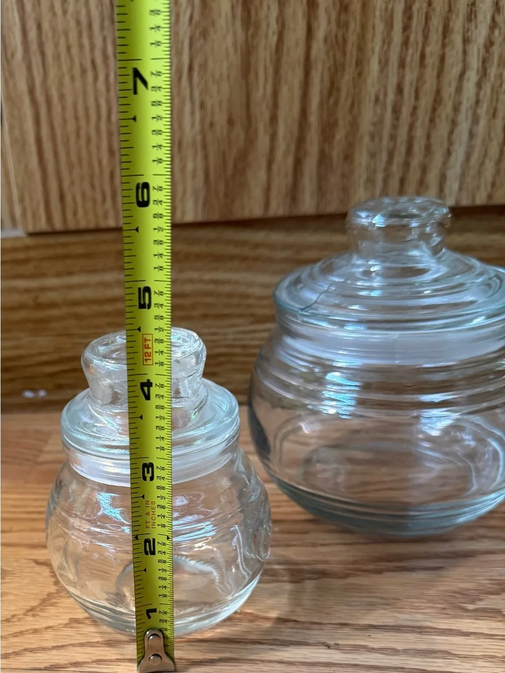 1 Lrg KIG Indonesia clear glass jar featuring a star on lid, 2 other off brand